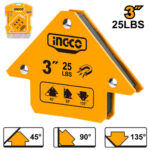 Support magnétique 3" (force 25lb). Angles 45°, 90°, 135°. Idéal pour maintien de pièces.
