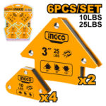 Set de 6 supports: 2x3"(25lb) + 4 mini aimants (10lb). Angles multiples.
