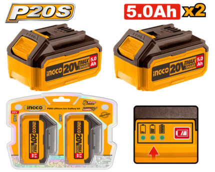 Lot de 2 batteries 20V 5,0Ah (FBLI20031). Pour outils P20S.