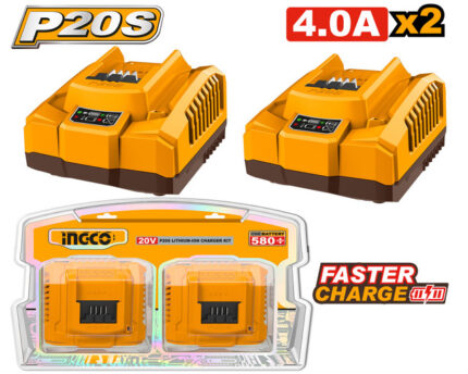 Lot de 2 chargeurs rapides 20V 4A (FCLI20411).