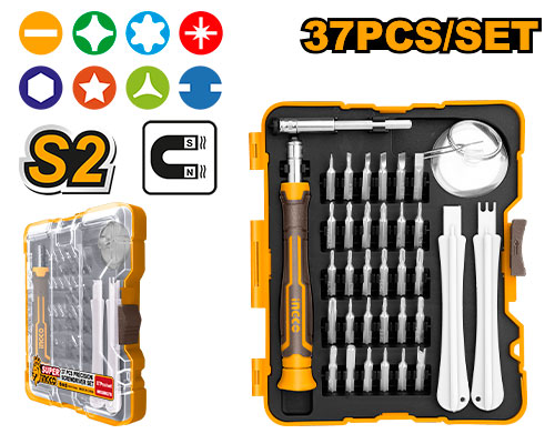 HKSDB0378.jpg Set 37 précision: manche, 30 embouts 4mm, ventouse, etc. - Image 1